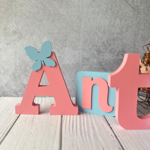 Blocos Nome Borboleta Decoração de Quarto de Bebê e Infantil