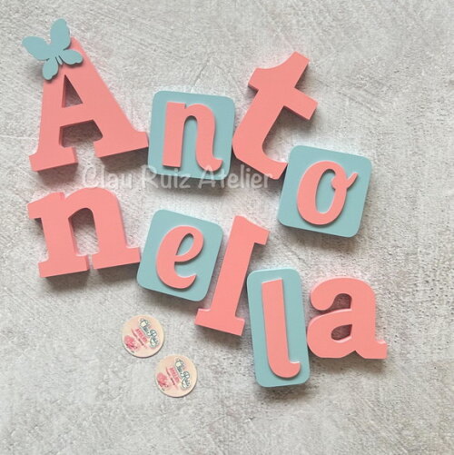Blocos Nome Borboleta Decoração de Quarto de Bebê e Infantil