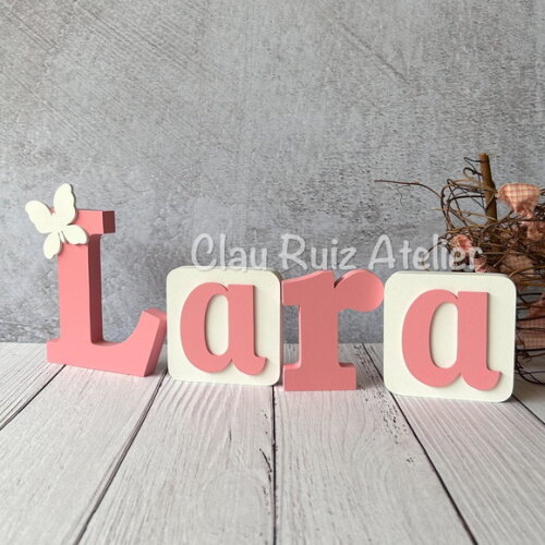 Blocos Nome Borboleta Decoração de Quarto de Bebê e Infantil