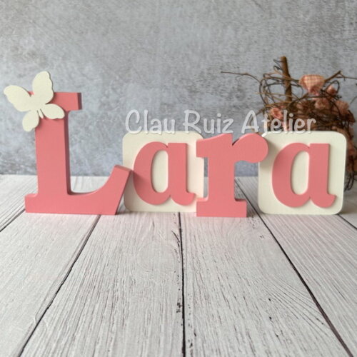 Blocos Nome Borboleta Decoração de Quarto de Bebê e Infantil