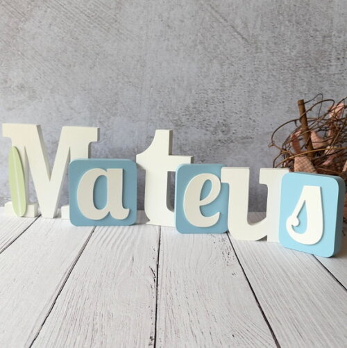 Blocos Nome Surf- Decoração de Quarto de Bebê e Infantil