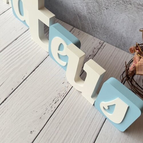 Blocos Nome Surf- Decoração de Quarto de Bebê e Infantil