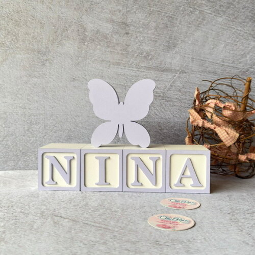 Borboletinha + Cubos 6x6cm Decoração Bebê
