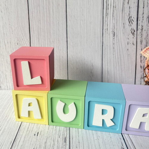 Candy Colors - Cubos 6x6 Decoração Bebê - Cubos Ts