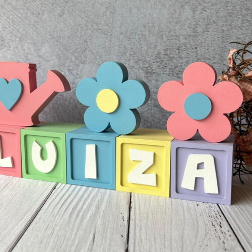 Candy Colors - Cubos 6x6cm + Regador + 2 Flores