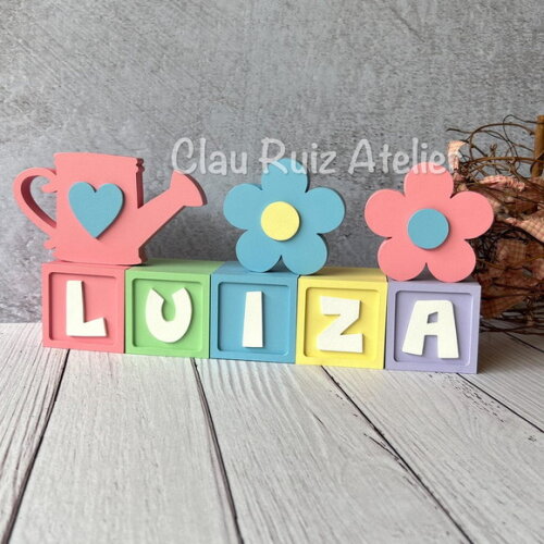 Candy Colors - Cubos 6x6cm + Regador + 2 Flores