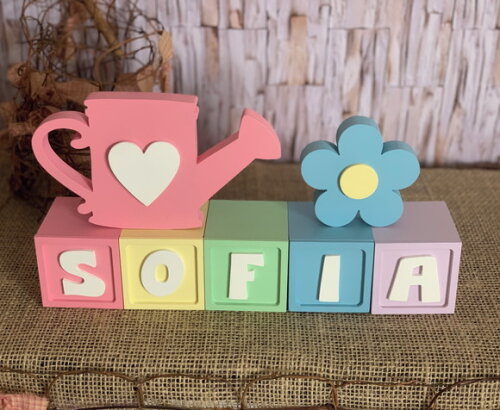 Candy Colors - Cubos 6x6cm + Regador + Flor