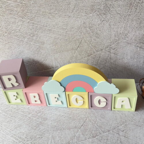 Candy Colors - Cubos 6x6cm Ts + Arco Íris. Decoração Bebê