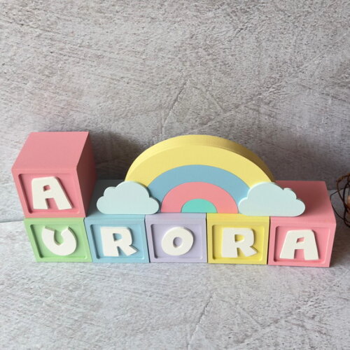 Candy Colors - Cubos 6x6cm Ts + Arco Íris. Decoração Bebê