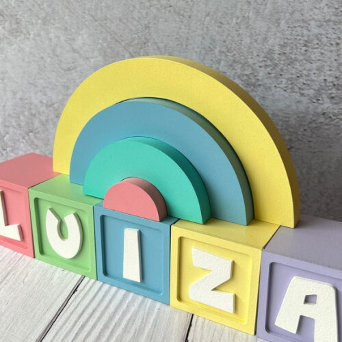 Candy Colors - Cubos 6x6cm Ts + Arco Íris. Decoração Bebê