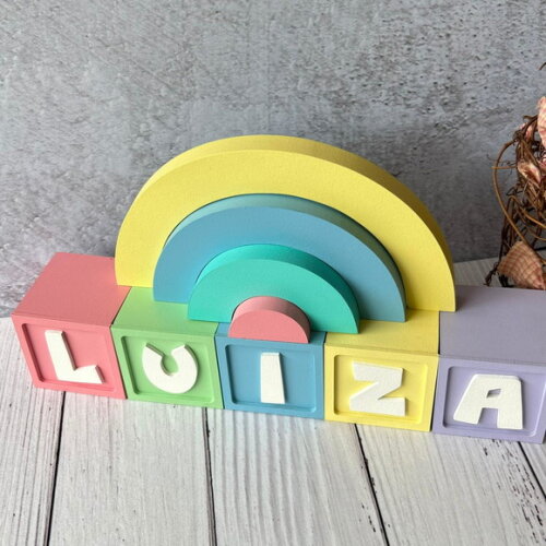 Candy Colors - Cubos 6x6cm Ts + Arco Íris. Decoração Bebê