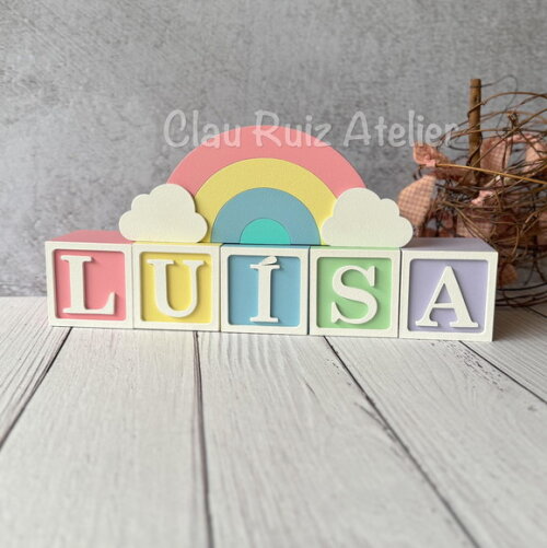 Candy Colors - Cubos 6x6cm Ts + Arco Íris. Decoração Bebê