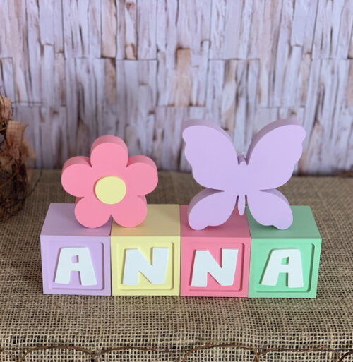 Candy Colors - Cubos 6x6cm Ts + Borboleta +flor