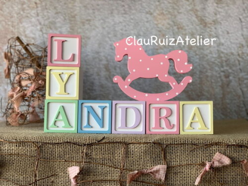 Candy Colors - Cubos 6x6cm Ts + Cavalinho De Balanço