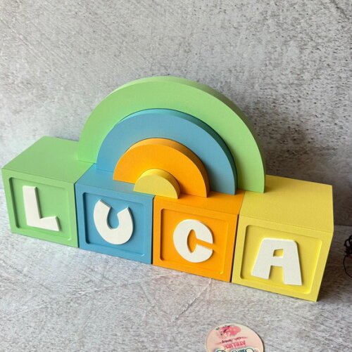 Candy Colors - Cubos 8x8cm Ts + Arco Íris. Decoração Bebê