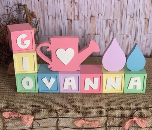 Candy Colors Cubos 6x6cm + Regador + Gotinhas Chuva de Amor