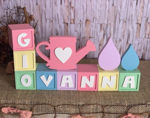 Candy Colors Cubos 6x6cm + Regador + Gotinhas Chuva de Amor