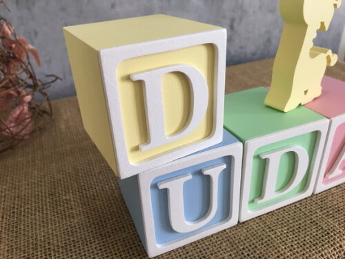 Cubos Personalizados em MDF para Quarto de Bebê 6x6cm - Tema Gir