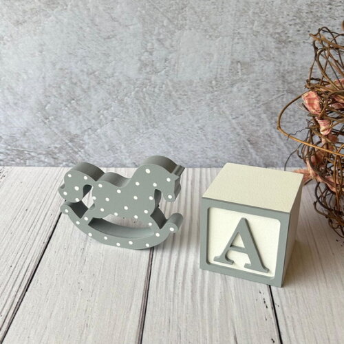 Cavalinho de Balanço + Cubo 6x6cm Ts Decoração Bebê