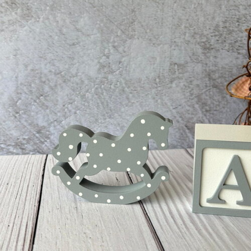 Cavalinho de Balanço + Cubo 6x6cm Ts Decoração Bebê