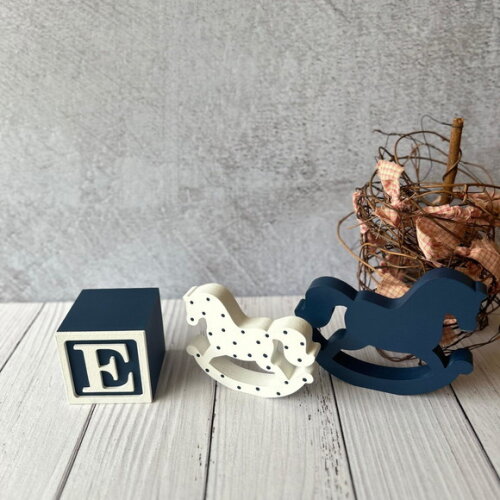 Cavalinho de Balanço + Cubos 6x6cm Ts Decoração Bebê