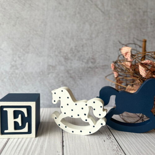 Cavalinho de Balanço + Cubos 6x6cm Ts Decoração Bebê