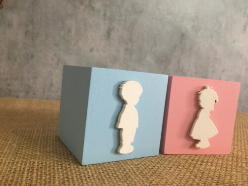 Chá de Revelação cubos 6x6cm CASAL