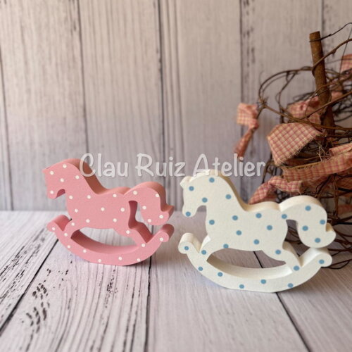 Chá Revelação - Decoração Bebê Dupla de Cavalinhos 8cm