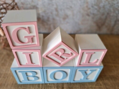 Chá Revelação CUBOS 6X6 E 8X8cm
