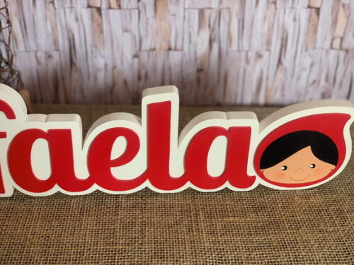 Chapeuzinho Vermelho Nome em mdf - Sb