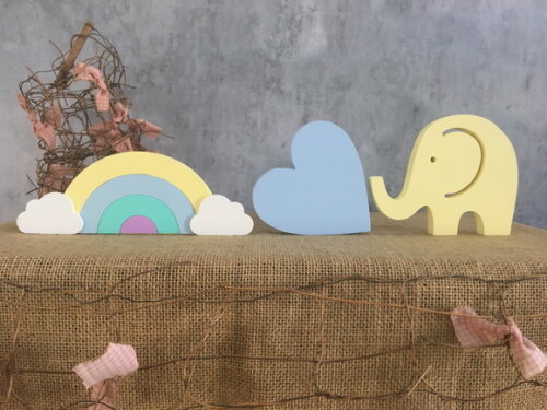 Chuva de Amor Arco íris + Coração + Elefante