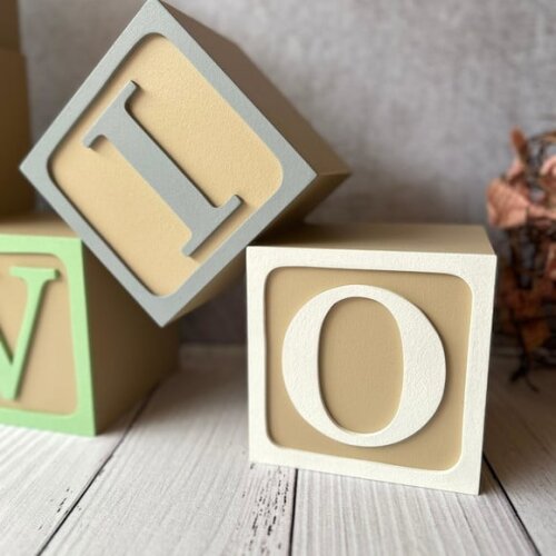 Cubos 10x10cm Bordas Decoração Infantil Quarto de Bebê