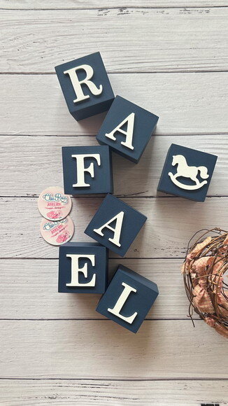 Cubos 6x6 Decoração Bebê Cavalinho de Balanço