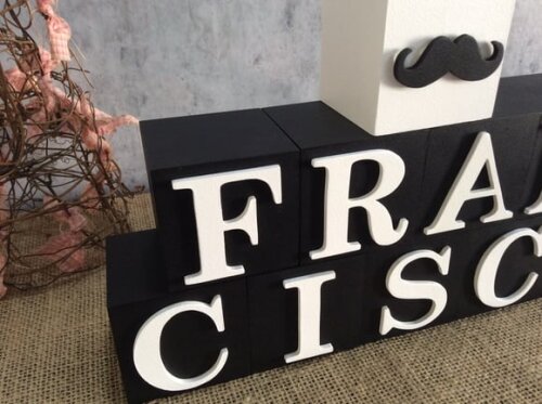 Cubos Decorativos Personalizados com  Nome do Bebê em MDF - Tema