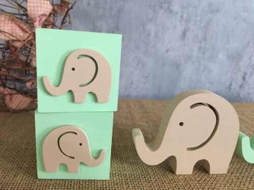 Cubos 6x6cm + Dupla de Elefantinhos