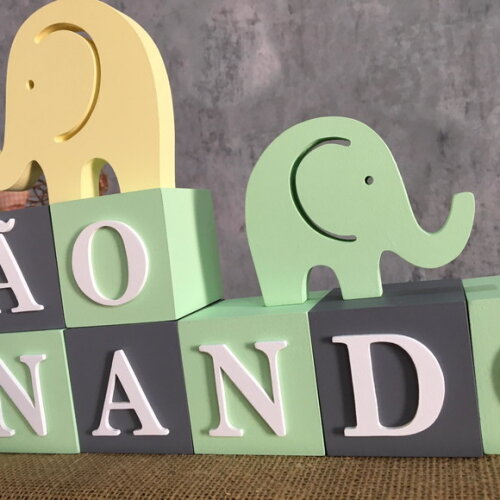 Cubos Decorativos Personalizados de MDF para Quarto de Bebê - Te