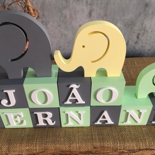 Cubos Decorativos Personalizados de MDF para Quarto de Bebê - Te