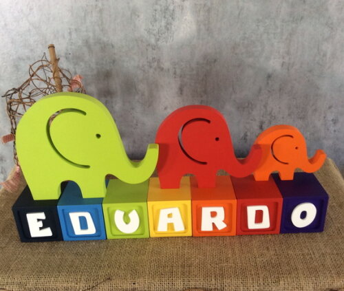Cubos 6x6cm + Trio de Elefantinhos