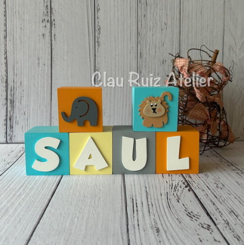 Cubos 6x6cm Decoração Bebê - Safari