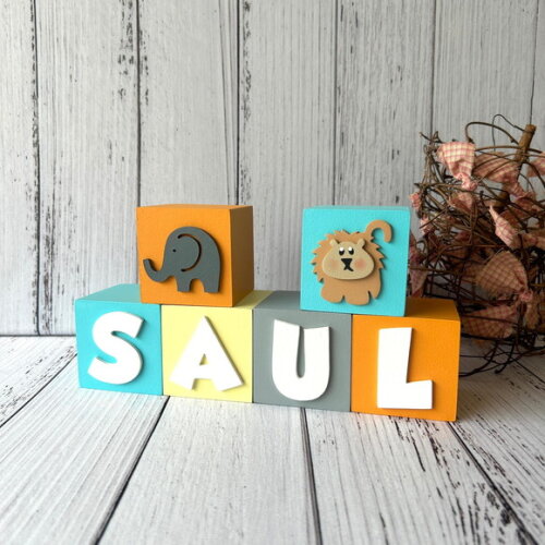 Cubos 6x6cm Decoração Bebê - Safari