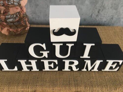 Cubos Decorativos Personalizados com  Nome do Bebê em MDF - Tema