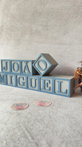 Cubos 6x6cm Nome com Moldura