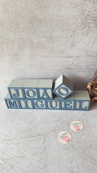 Cubos 6x6cm Nome com Moldura