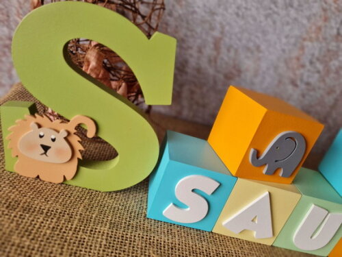 Cubos 6x6cm SAFARI + INICIAL
