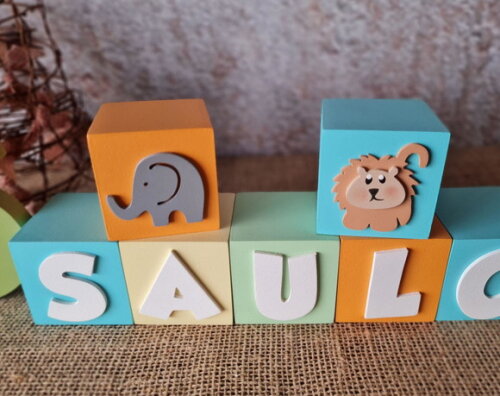 Cubos 6x6cm SAFARI + INICIAL