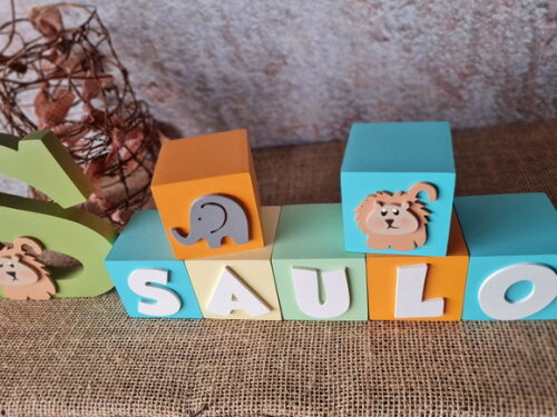 Cubos 6x6cm SAFARI + INICIAL
