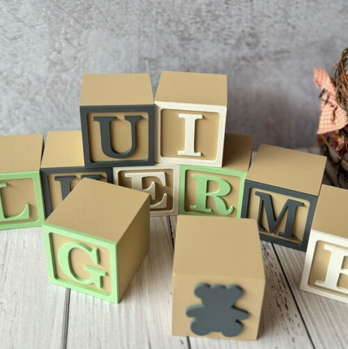 Cubos 6x6cm Ts -urso - Decoração Bebê