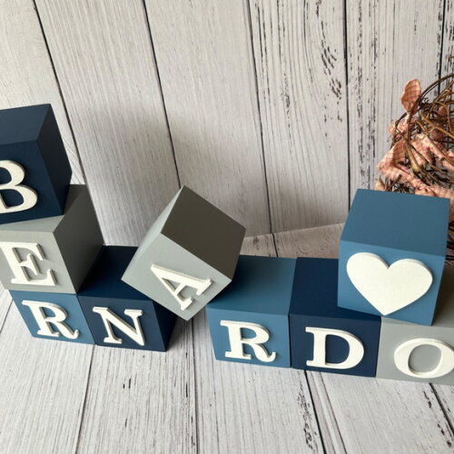 Cubos 6x6cm- Coração- Decoração Bebê