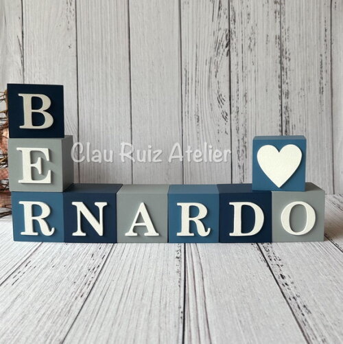 Cubos 6x6cm- Coração- Decoração Bebê