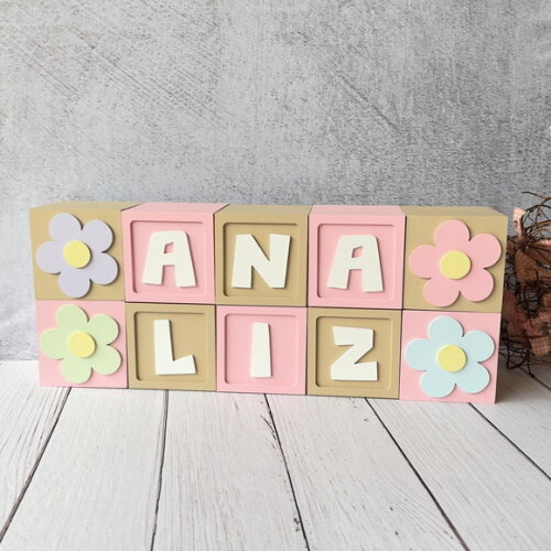Cubos 8x8cm Decoração Bebê Jardim